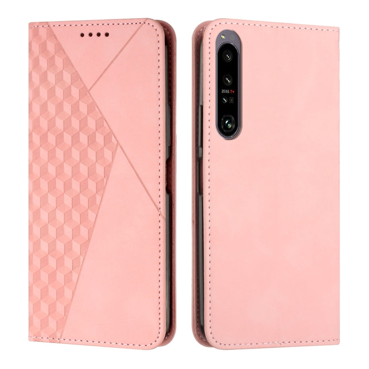 For Sony Xperia 1 IV Diamond Splicing Skin Feel Magnetic Leather Phone Case