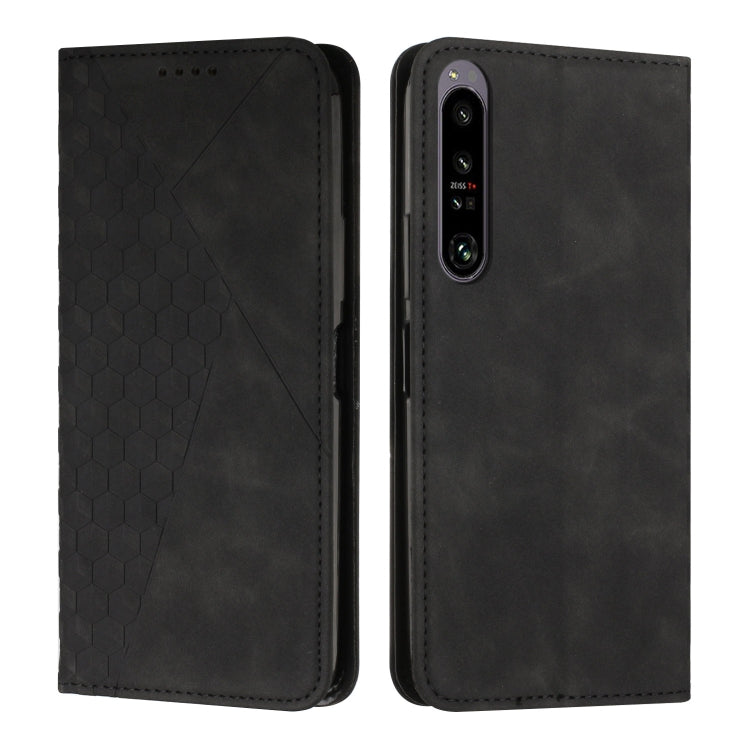 For Sony Xperia 1 IV Diamond Splicing Skin Feel Magnetic Leather Phone Case