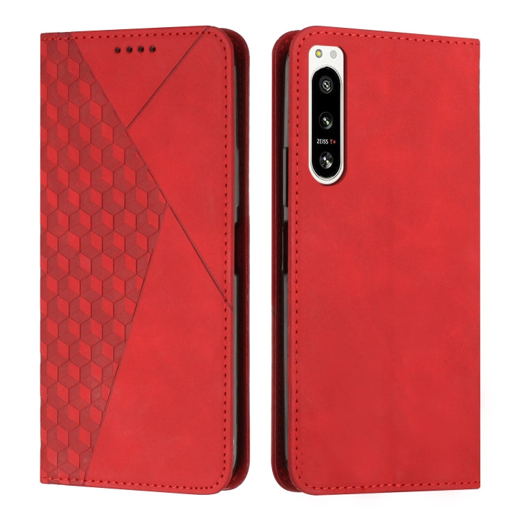 For Sony Xperia 5 IV Diamond Splicing Skin Feel Magnetic Leather Phone Case