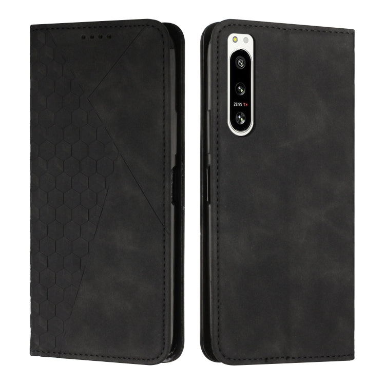 For Sony Xperia 5 IV Diamond Splicing Skin Feel Magnetic Leather Phone Case