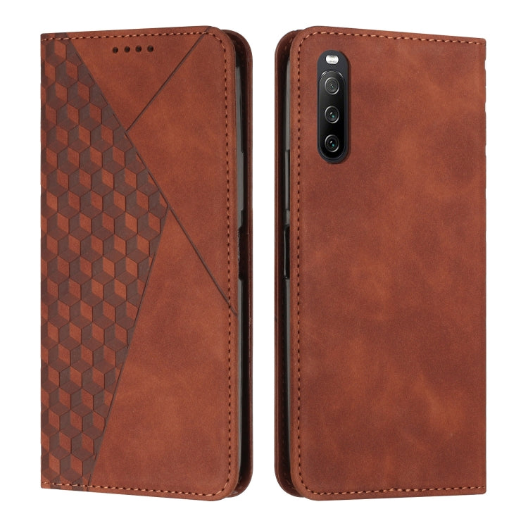 For Sony Xperia 10 IV Diamond Splicing Skin Feel Magnetic Leather Phone Case