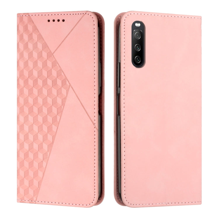 For Sony Xperia 10 IV Diamond Splicing Skin Feel Magnetic Leather Phone Case