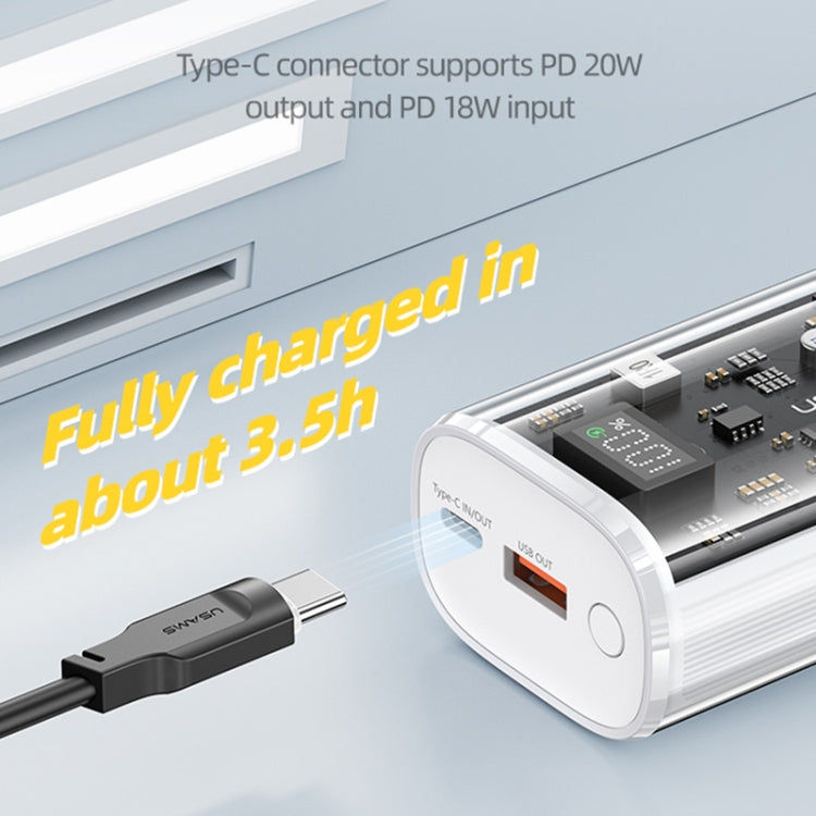 USAMS US-CD189 9000mAh PD20W+QC3.0 Dual Port Fast Charge Digital Display Power Bank