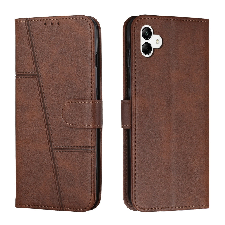 For Samsung Galaxy A04e Stitching Calf Texture Buckle Leather Phone Case