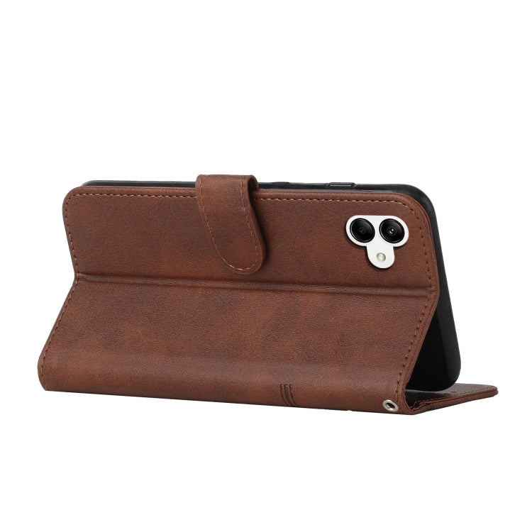 For Samsung Galaxy A04e Stitching Calf Texture Buckle Leather Phone Case