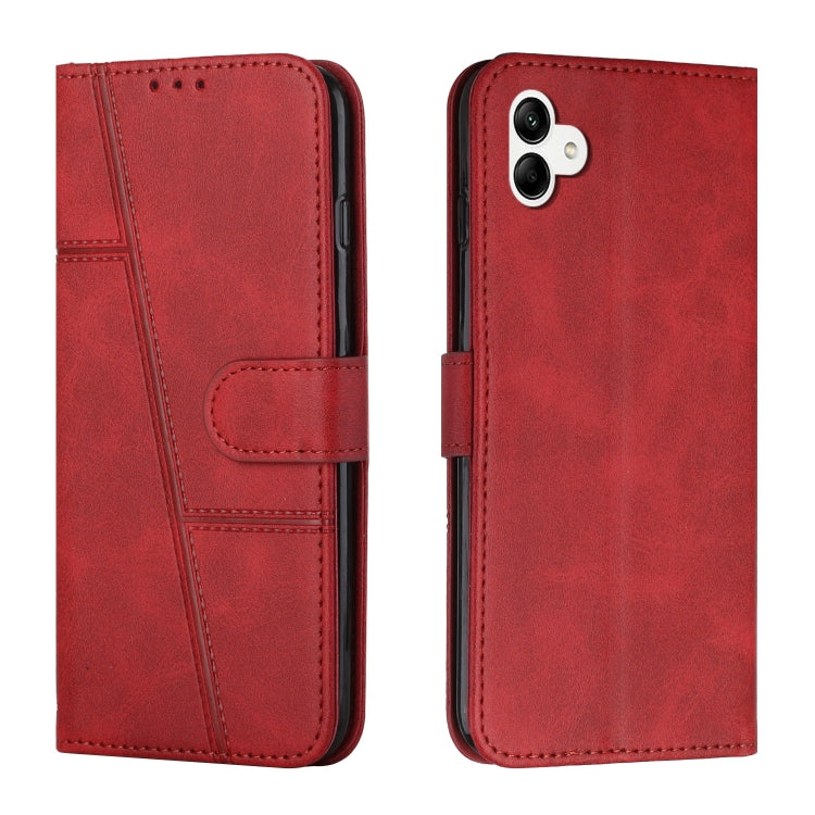 For Samsung Galaxy A04e Stitching Calf Texture Buckle Leather Phone Case