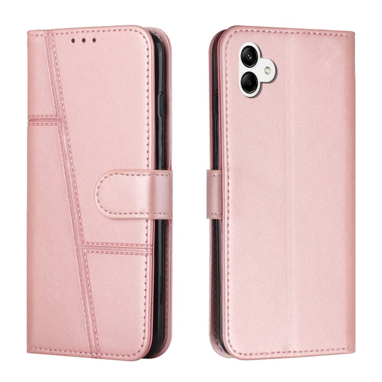For Samsung Galaxy A04e Stitching Calf Texture Buckle Leather Phone Case