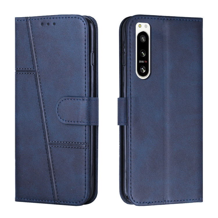 For Sony Xperia 5 IV Stitching Calf Texture Buckle Leather Phone Case