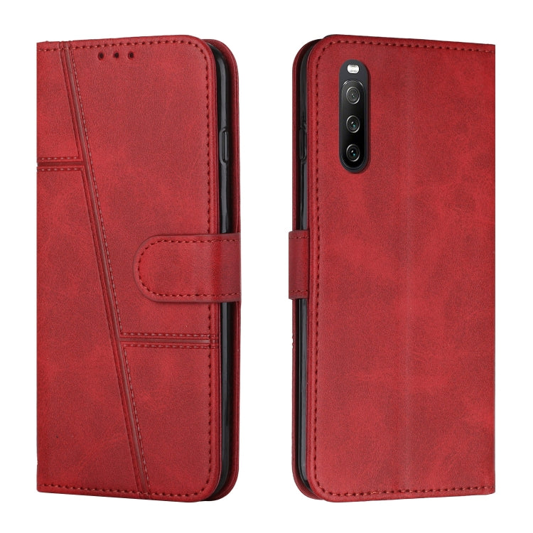 For Sony Xperia 10 IV Stitching Calf Texture Buckle Leather Phone Case