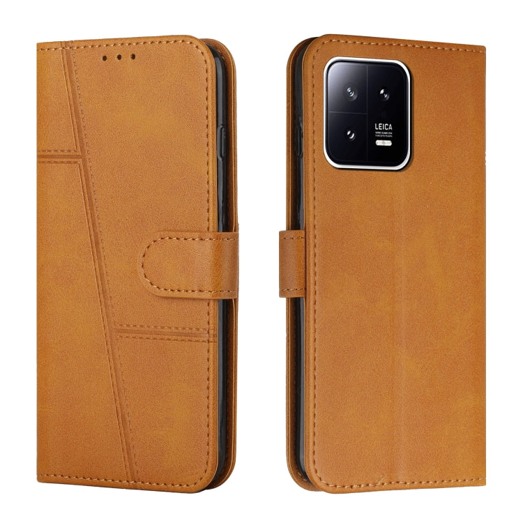 For Xiaomi 13 Stitching Calf Texture Buckle Leather Phone Case