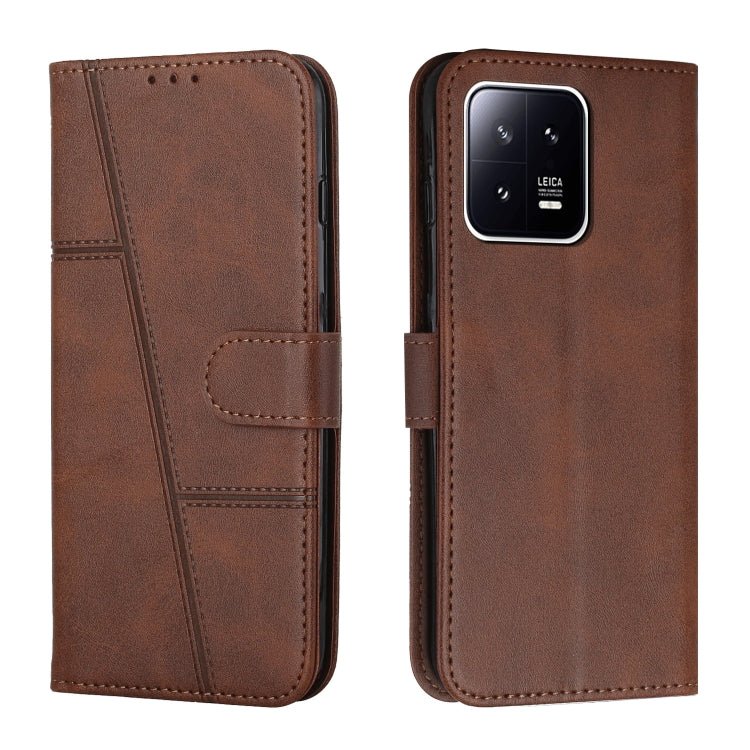 For Xiaomi 13 Pro Stitching Calf Texture Buckle Leather Phone Case