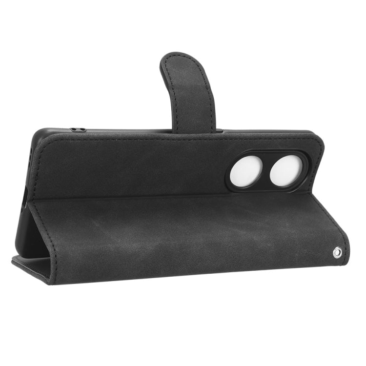 For OPPO A1 Pro Skin Feel Magnetic Flip Leather Phone Case