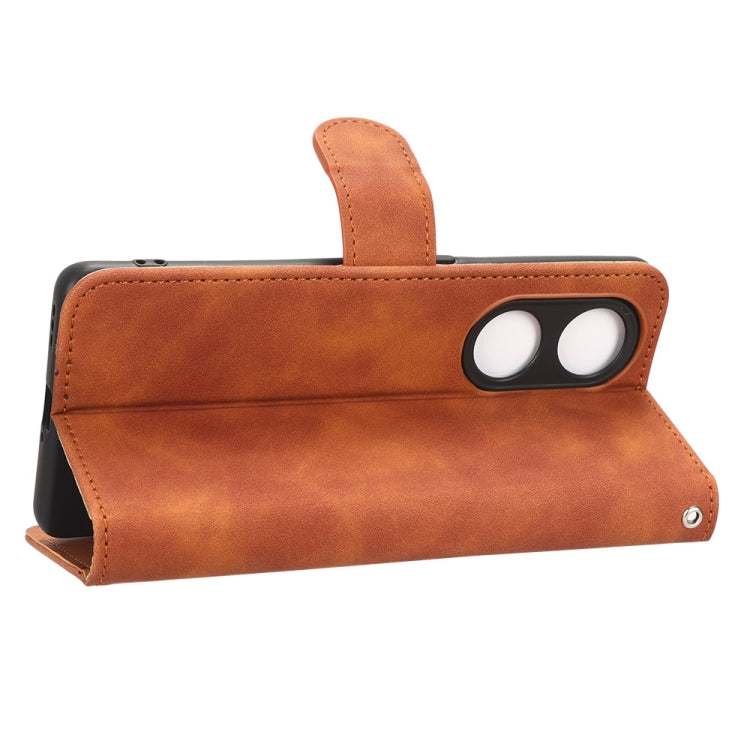 For OPPO A1 Pro Skin Feel Magnetic Flip Leather Phone Case