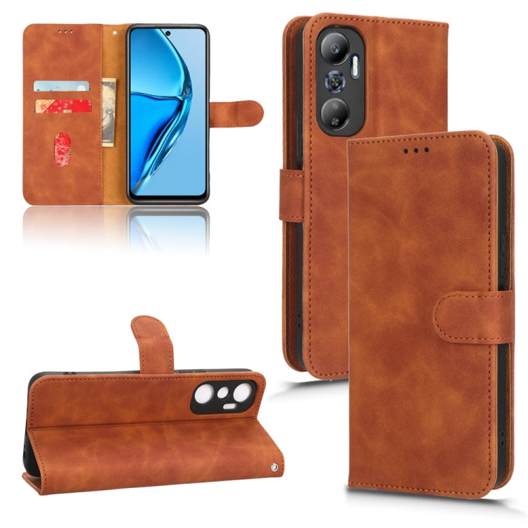 For Infinix Hot 20 4G Skin Feel Magnetic Flip Leather Phone Case