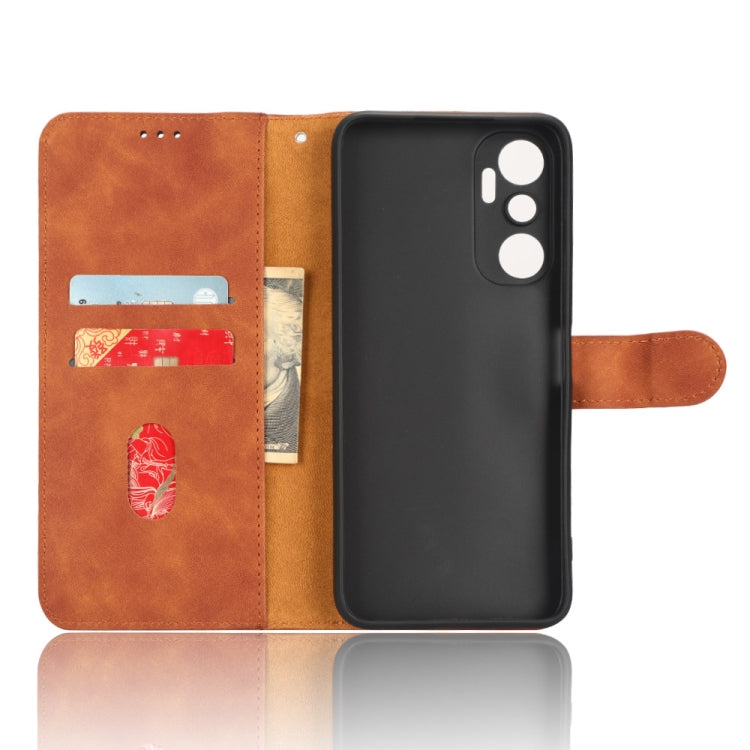 For Infinix Hot 20 4G Skin Feel Magnetic Flip Leather Phone Case