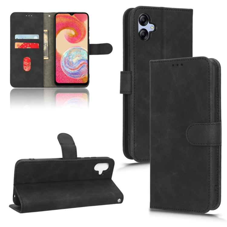 For Samsung Galaxy A04e Skin Feel Magnetic Flip Leather Phone Case