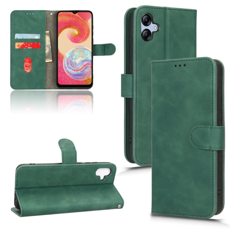 For Samsung Galaxy A04e Skin Feel Magnetic Flip Leather Phone Case