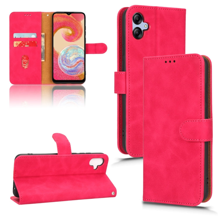 For Samsung Galaxy A04e Skin Feel Magnetic Flip Leather Phone Case
