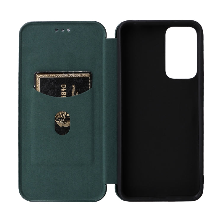 For Xiaomi Redmi 11 Prime 4G Carbon Fiber Texture Flip Leather Phone Case