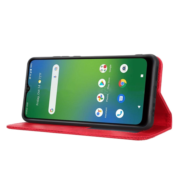 For Cricket Icon 4 Magnetic Buckle Retro Texture Leather Phone Case