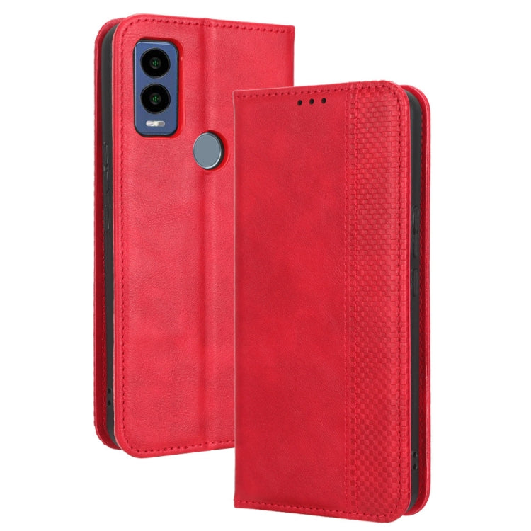 For Cricket Innovate E 5G Magnetic Buckle Retro Texture Leather Phone Case