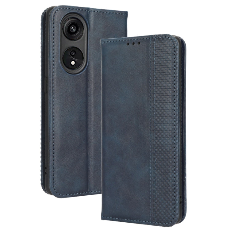 For OPPO A1 Pro Magnetic Buckle Retro Texture Leather Phone Case