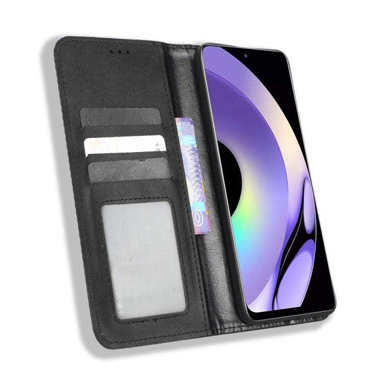 For Realme 10 4G Magnetic Buckle Retro Texture Leather Phone Case