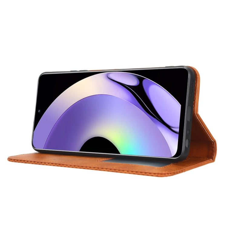 For Realme 10 4G Magnetic Buckle Retro Texture Leather Phone Case