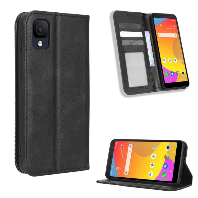 For TCL ION Z Magnetic Buckle Retro Texture Leather Phone Case