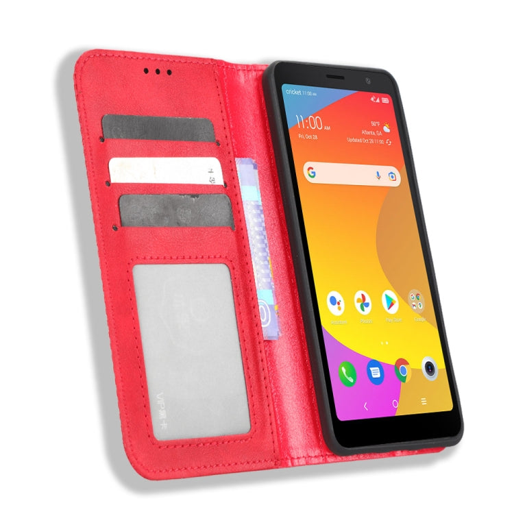 For TCL ION Z Magnetic Buckle Retro Texture Leather Phone Case