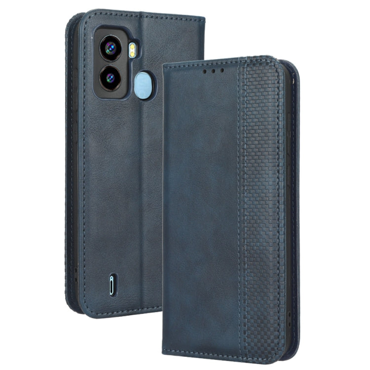 For Tecno Pop 6 BE7 Magnetic Buckle Retro Texture Leather Phone Case