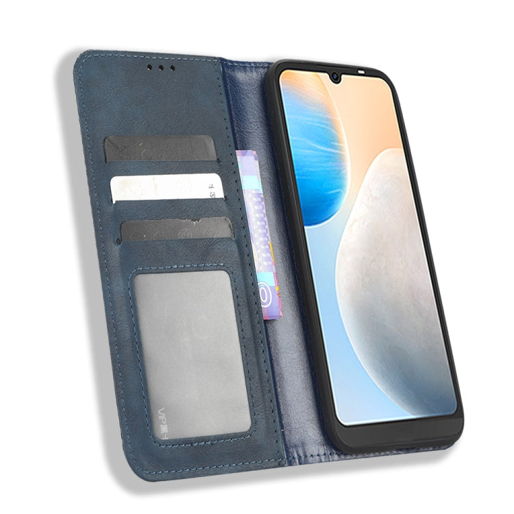 For Tecno Pop 6 BE7 Magnetic Buckle Retro Texture Leather Phone Case