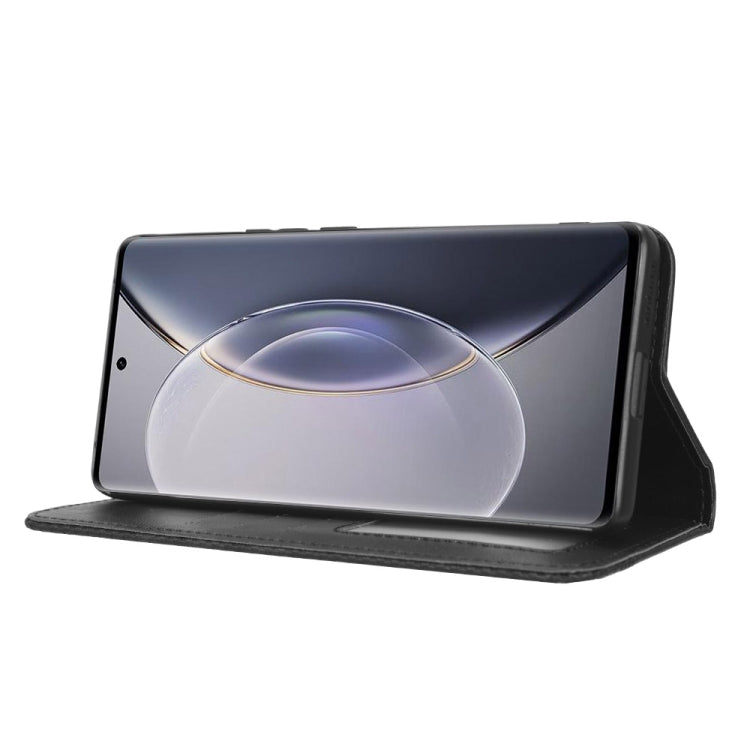 For vivo X90 Pro+ Magnetic Buckle Retro Texture Leather Phone Case