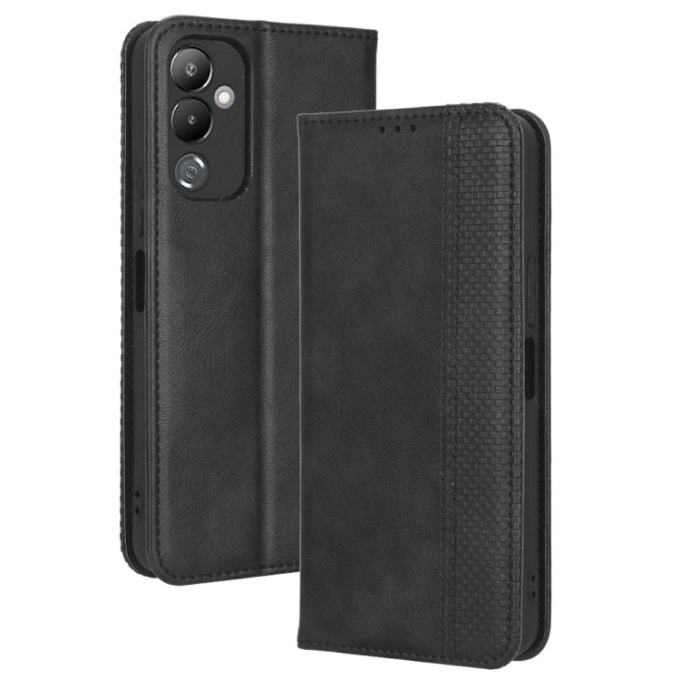 For Tecno Pova 4 Magnetic Buckle Retro Texture Leather Phone Case