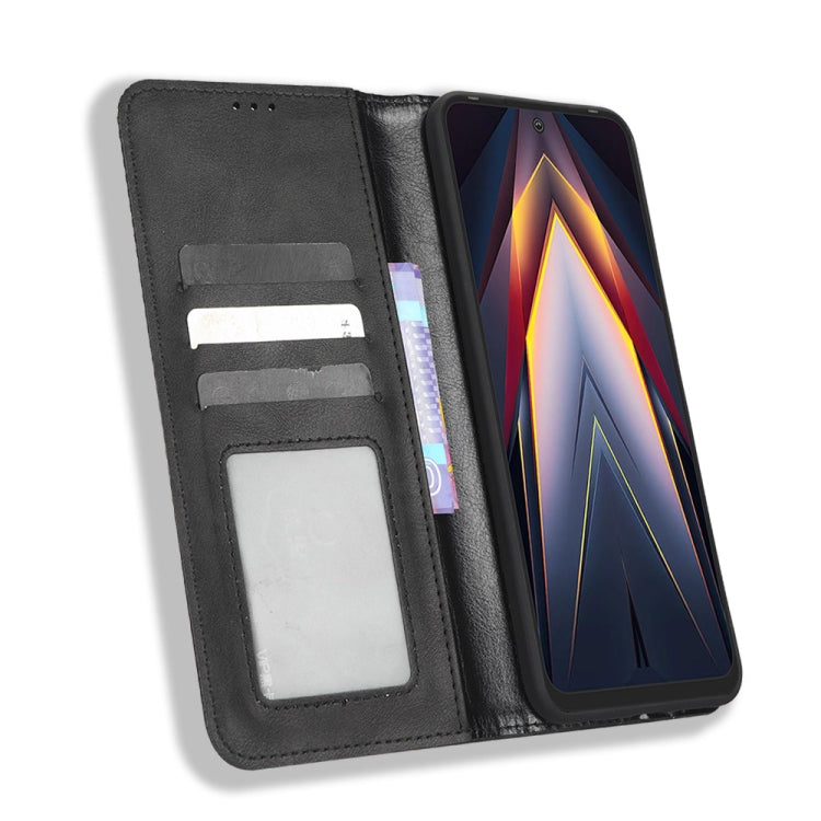 For Tecno Pova 4 Magnetic Buckle Retro Texture Leather Phone Case