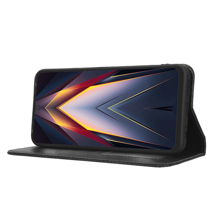 For Tecno Pova 4 Magnetic Buckle Retro Texture Leather Phone Case