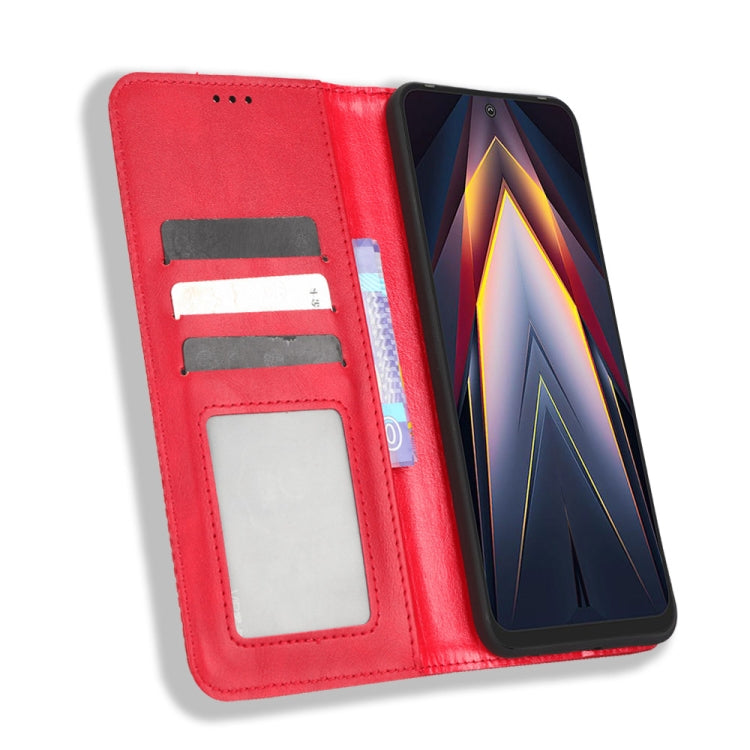 For Tecno Pova 4 Magnetic Buckle Retro Texture Leather Phone Case