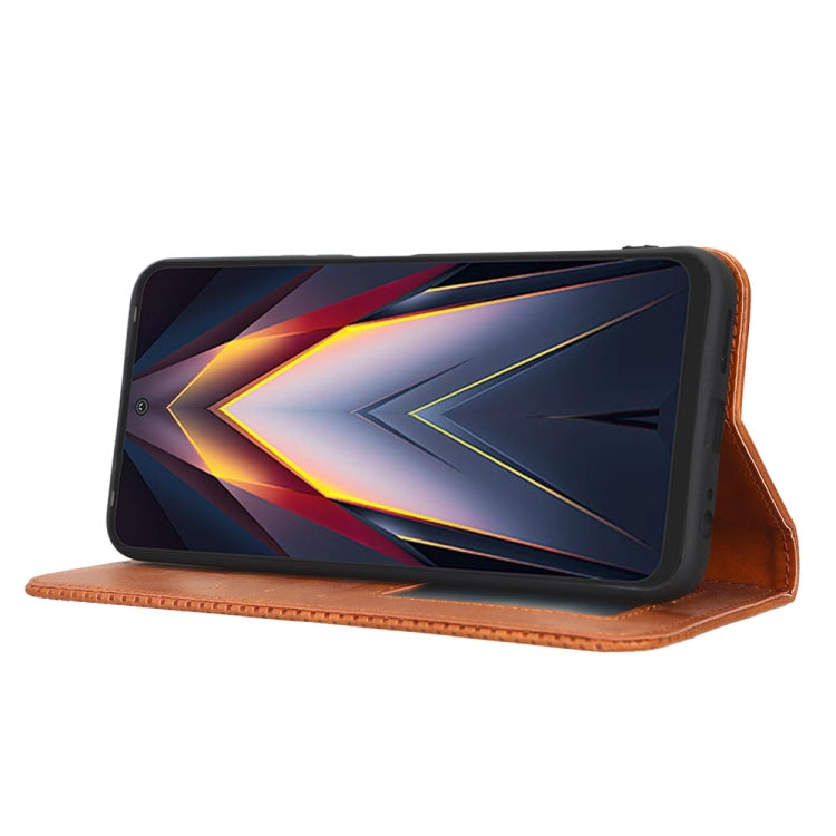 For Tecno Pova 4 Magnetic Buckle Retro Texture Leather Phone Case