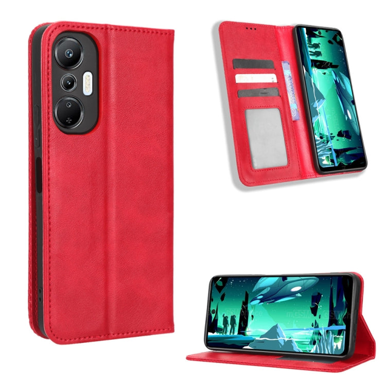 For Infinix Hot 20S X6827 Magnetic Buckle Retro Texture Leather Phone Case