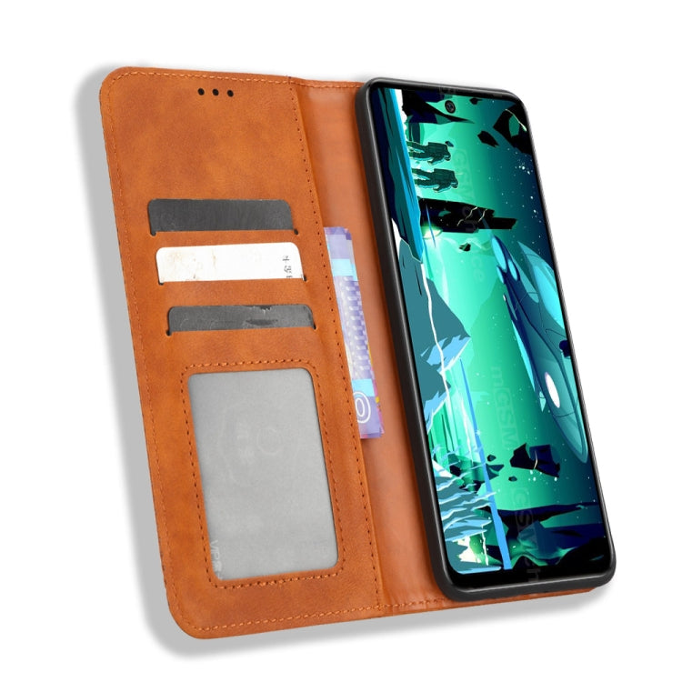 For Infinix Hot 20S X6827 Magnetic Buckle Retro Texture Leather Phone Case