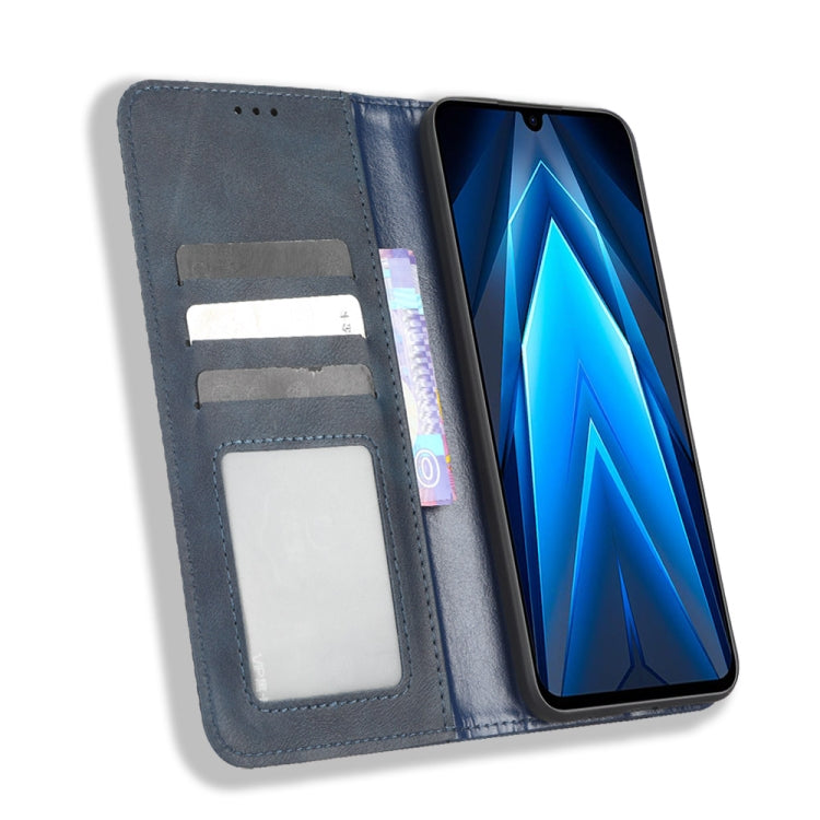 For Tecno Pova 4 Pro Magnetic Buckle Retro Texture Leather Phone Case