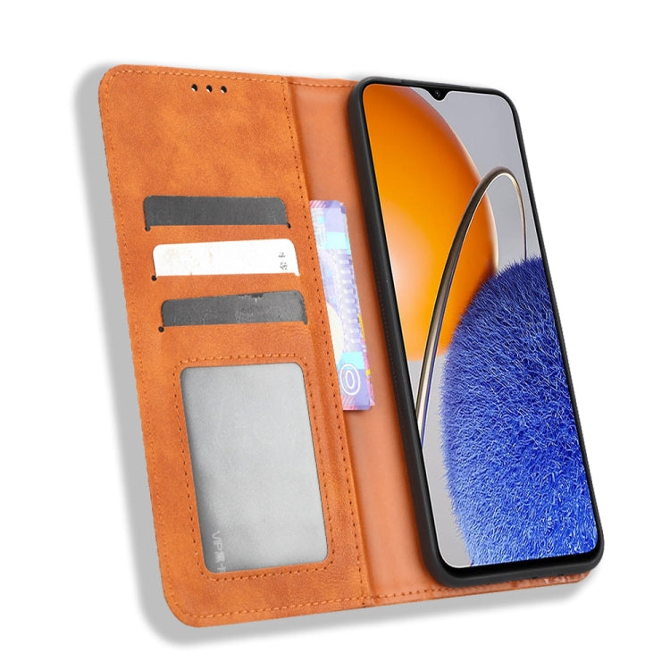 For Huawei nova Y61 Magnetic Buckle Retro Texture Leather Phone Case