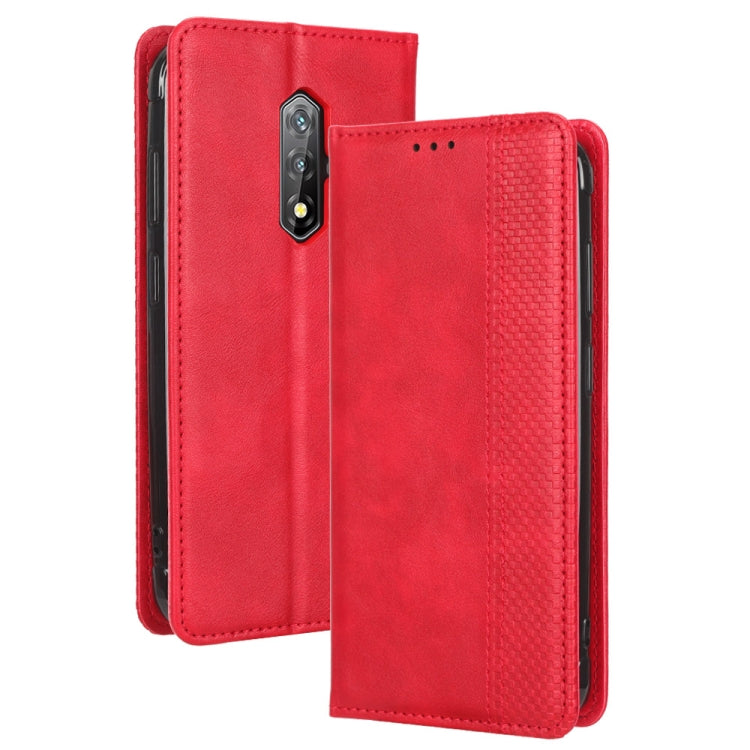 For Blackview BV5200 Magnetic Buckle Retro Texture Leather Phone Case