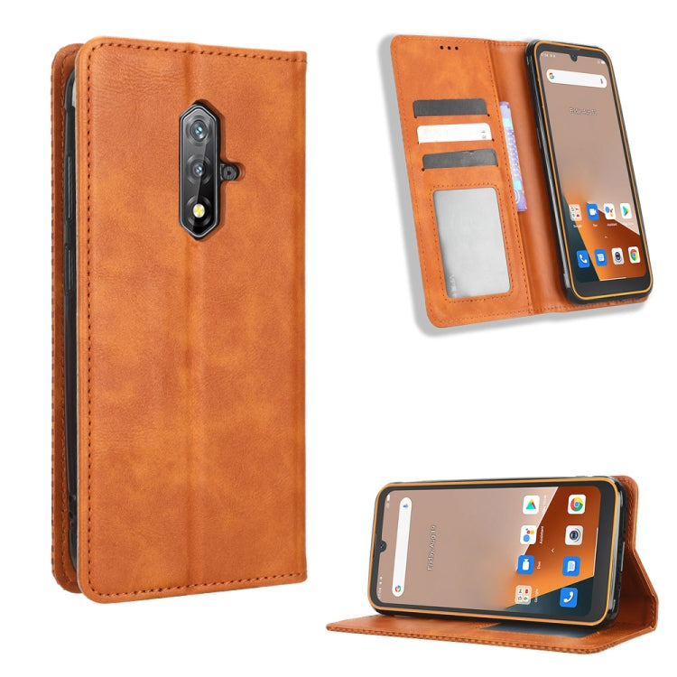 For Blackview BV5200 Magnetic Buckle Retro Texture Leather Phone Case