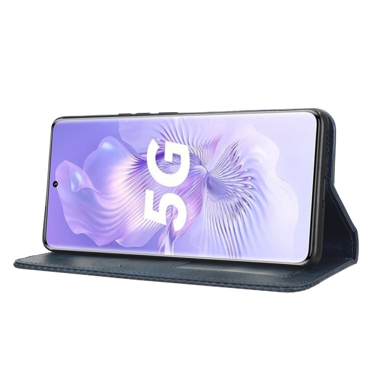 For Honor 80 5G Magnetic Buckle Retro Texture Leather Phone Case