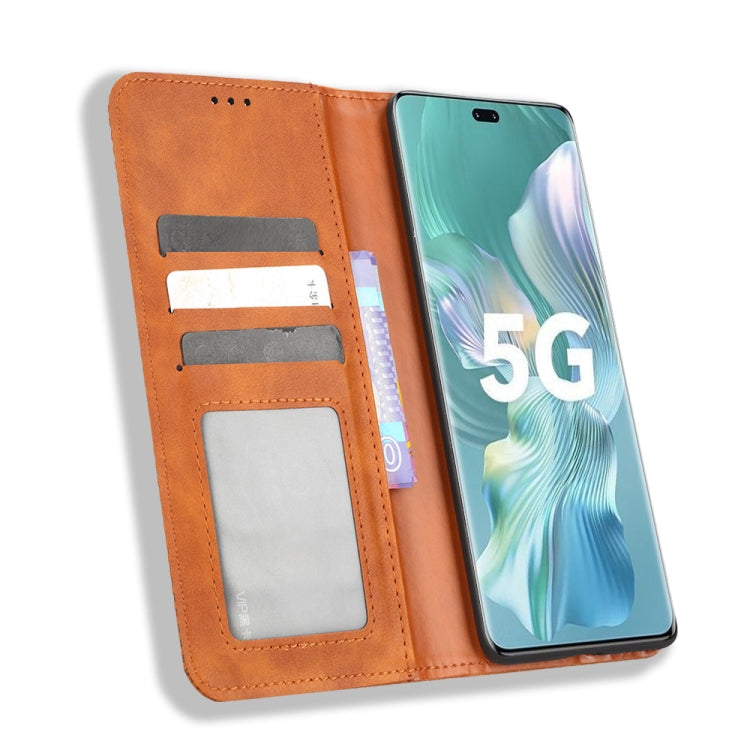 For Honor 80 Pro 5G Magnetic Buckle Retro Texture Leather Phone Case