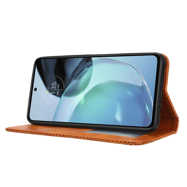 For Motorola Moto G72 4G Magnetic Buckle Retro Texture Leather Phone Case
