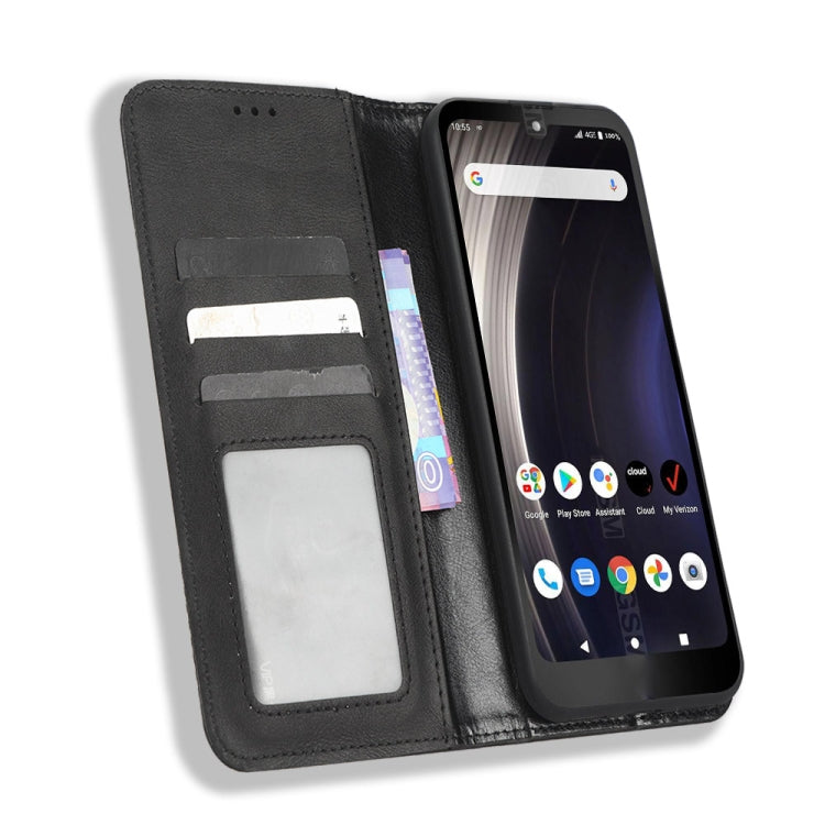 For Orbic JOY RC608L Magnetic Buckle Retro Texture Leather Phone Case