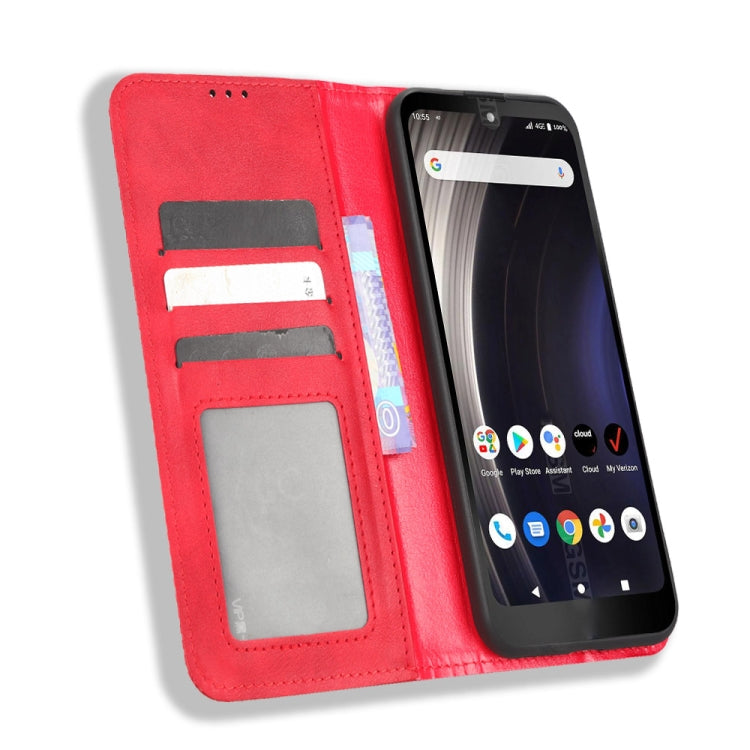 For Orbic JOY RC608L Magnetic Buckle Retro Texture Leather Phone Case