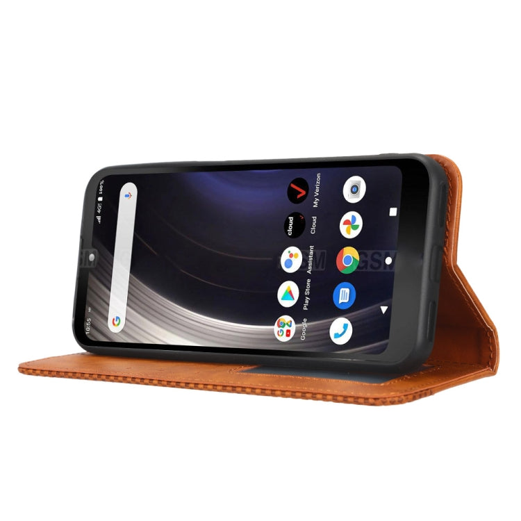 For Orbic JOY RC608L Magnetic Buckle Retro Texture Leather Phone Case